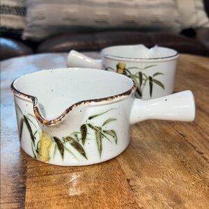 Elegant Vintage Bamboo Design Ceramic Bowls